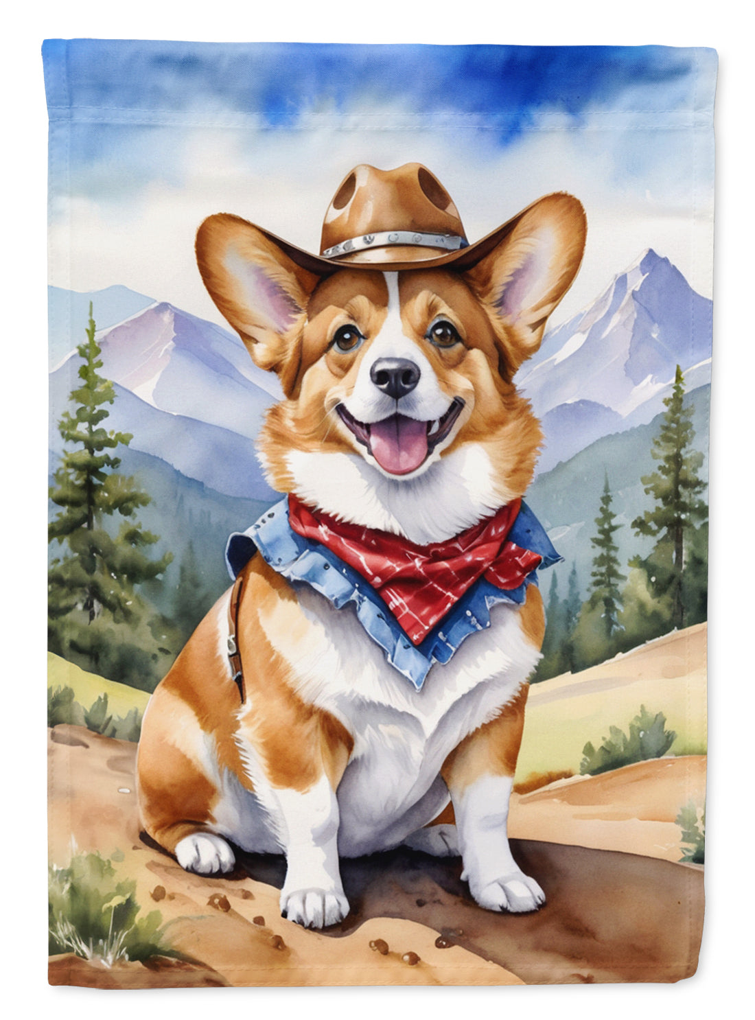 Buy this Corgi Cowboy Welcome House Flag