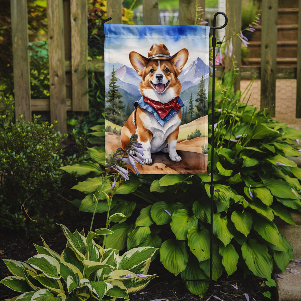 Corgi Cowboy Welcome Garden Flag