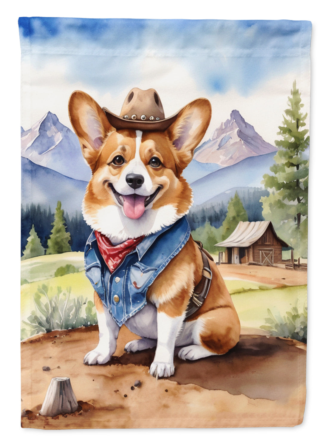 Buy this Corgi Cowboy Welcome House Flag