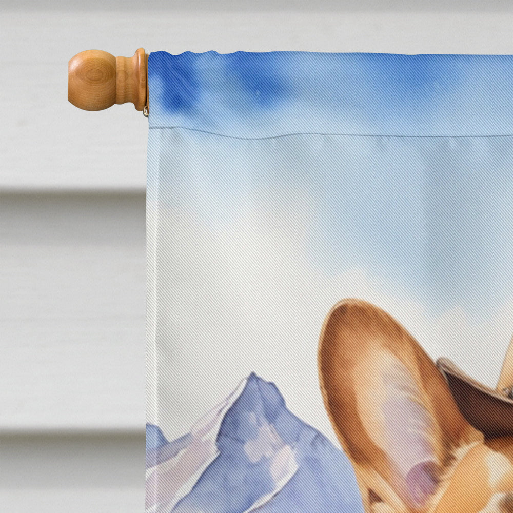 Corgi Cowboy Welcome House Flag