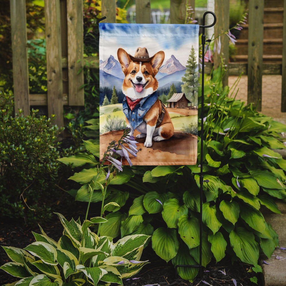 Corgi Cowboy Welcome Garden Flag