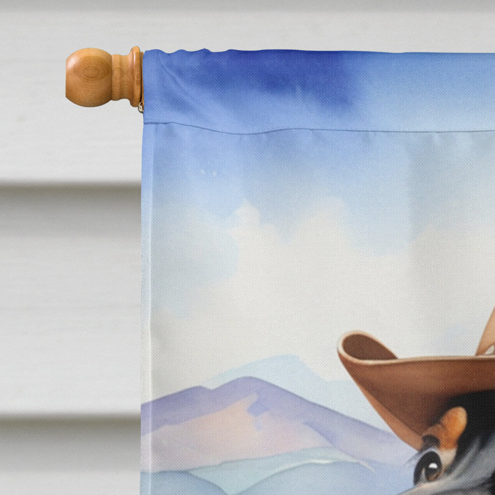 Dachshund Cowboy Welcome House Flag