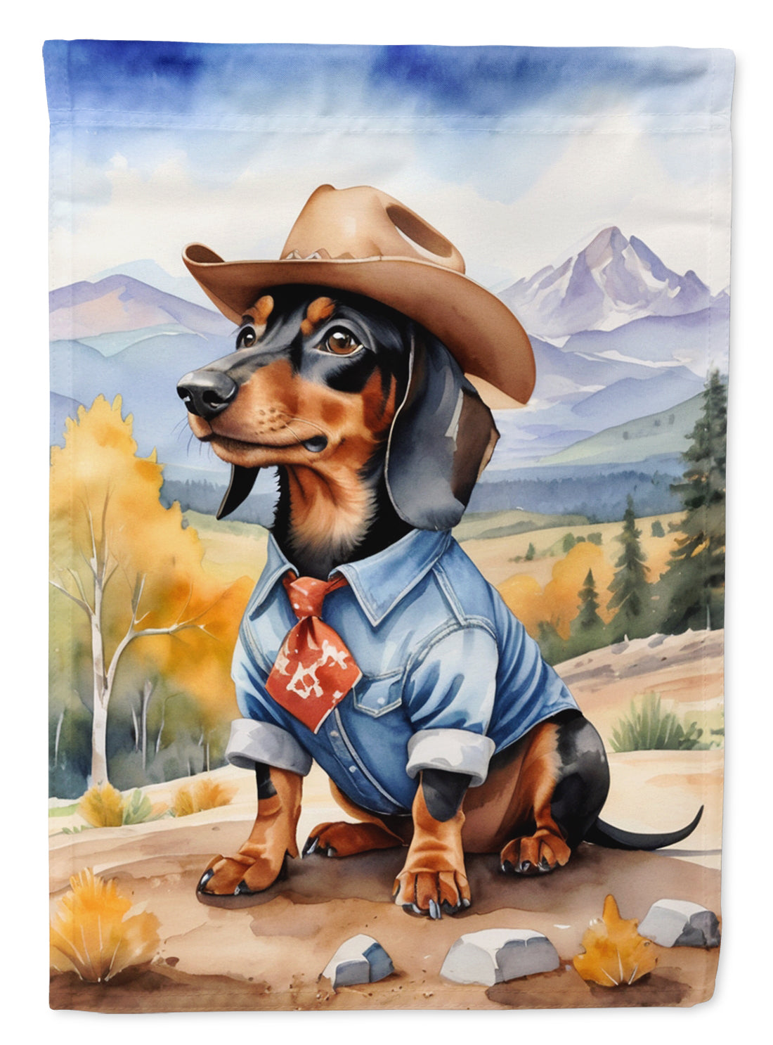 Buy this Dachshund Cowboy Welcome Garden Flag