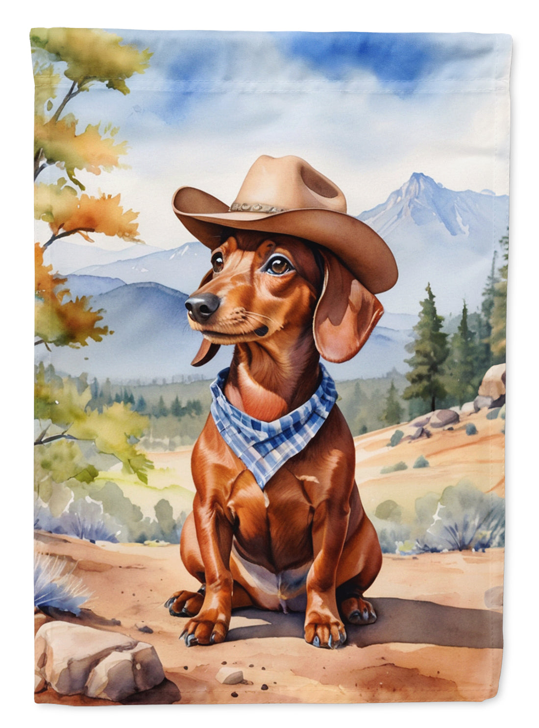 Buy this Dachshund Cowboy Welcome House Flag