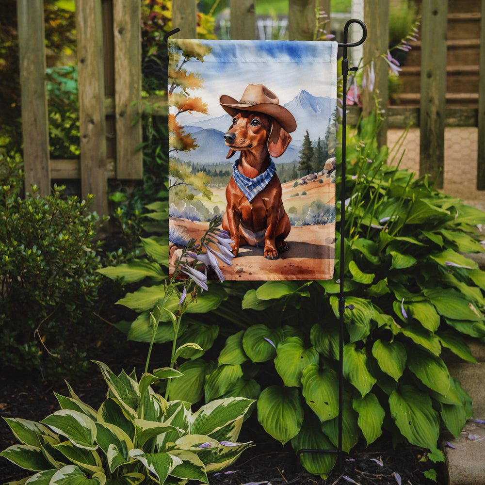 Dachshund Cowboy Welcome Garden Flag