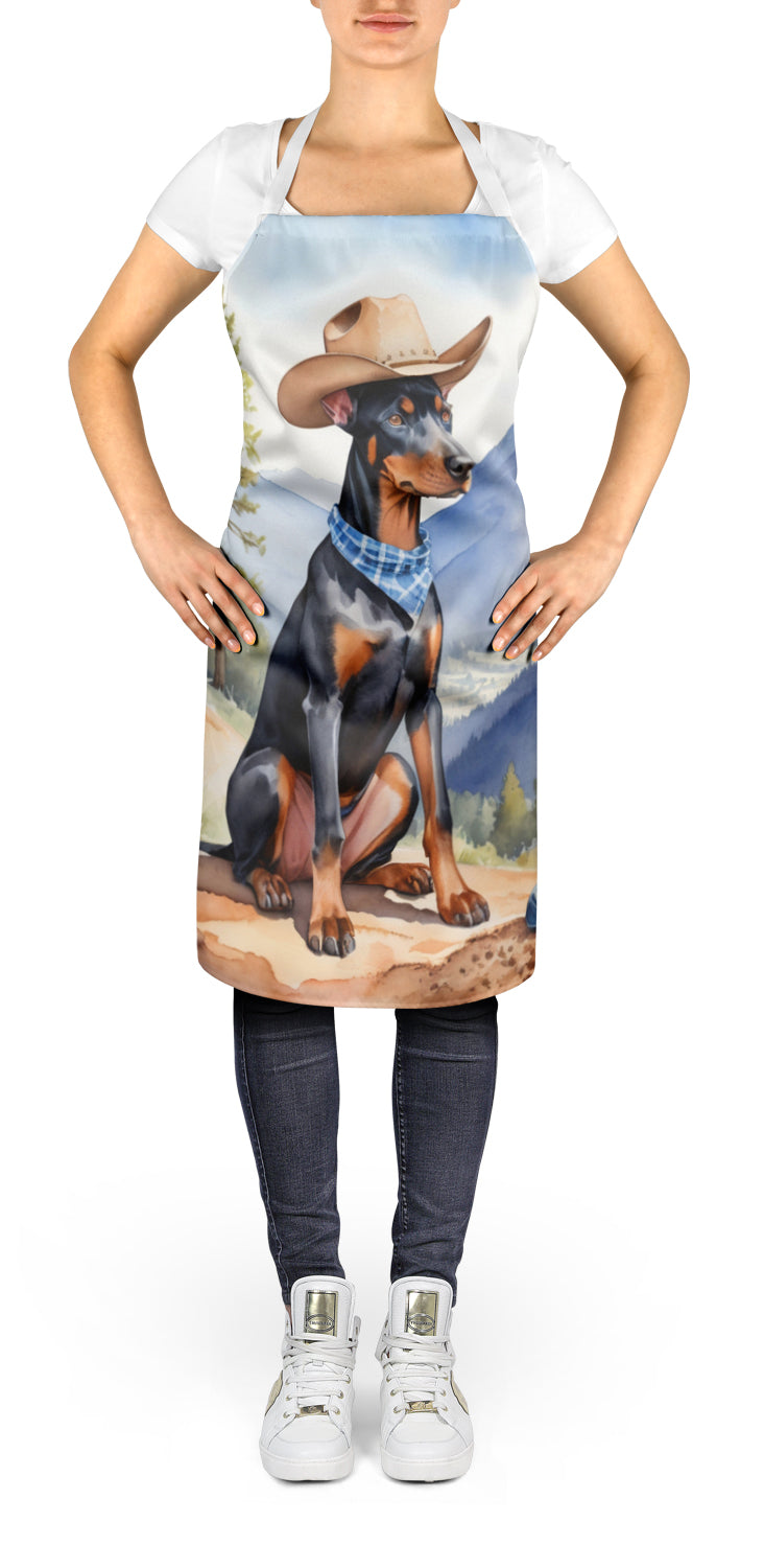 Doberman Pinscher Cowboy Welcome Apron