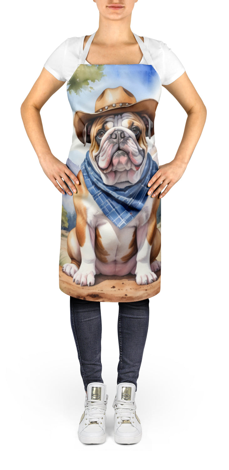 English Bulldog Cowboy Welcome Apron