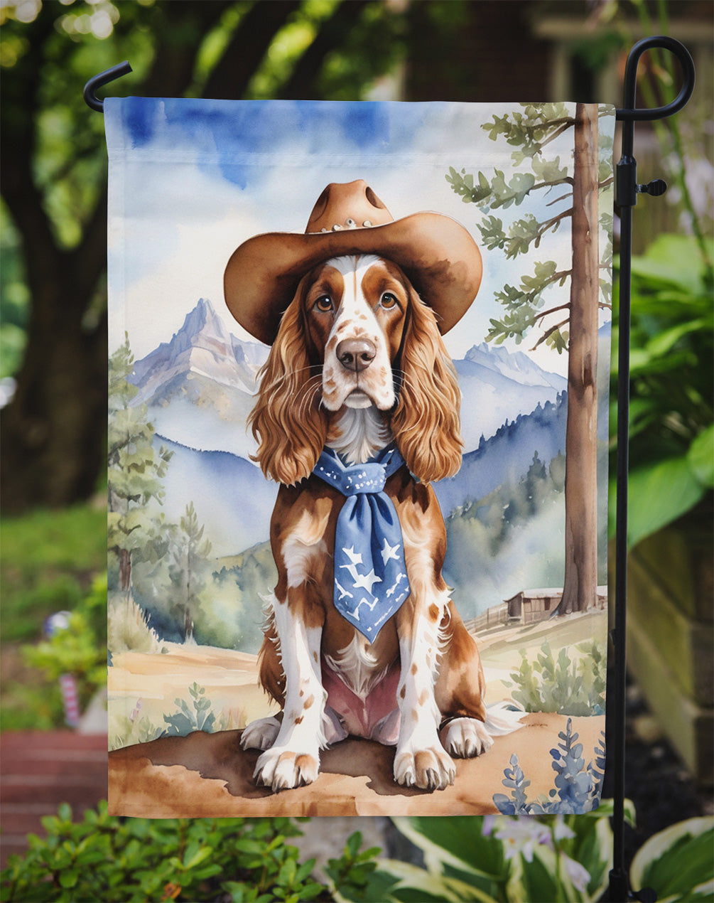 English Cocker Spaniel Cowboy Welcome Garden Flag