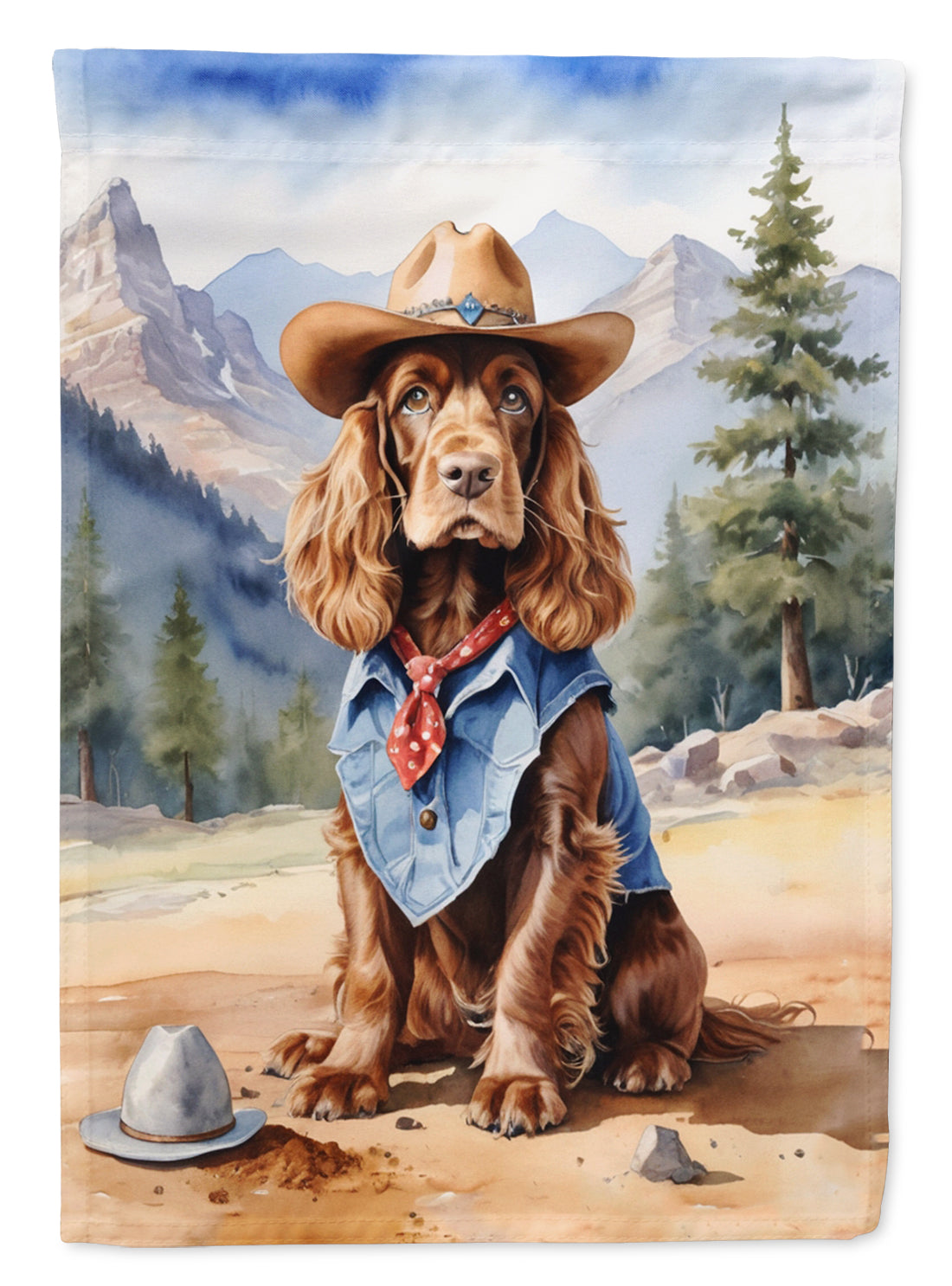 Buy this English Cocker Spaniel Cowboy Welcome House Flag