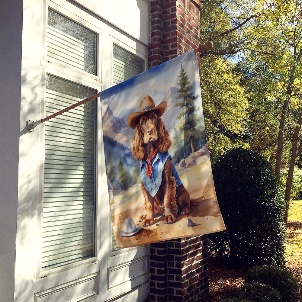 English Cocker Spaniel Cowboy Welcome House Flag