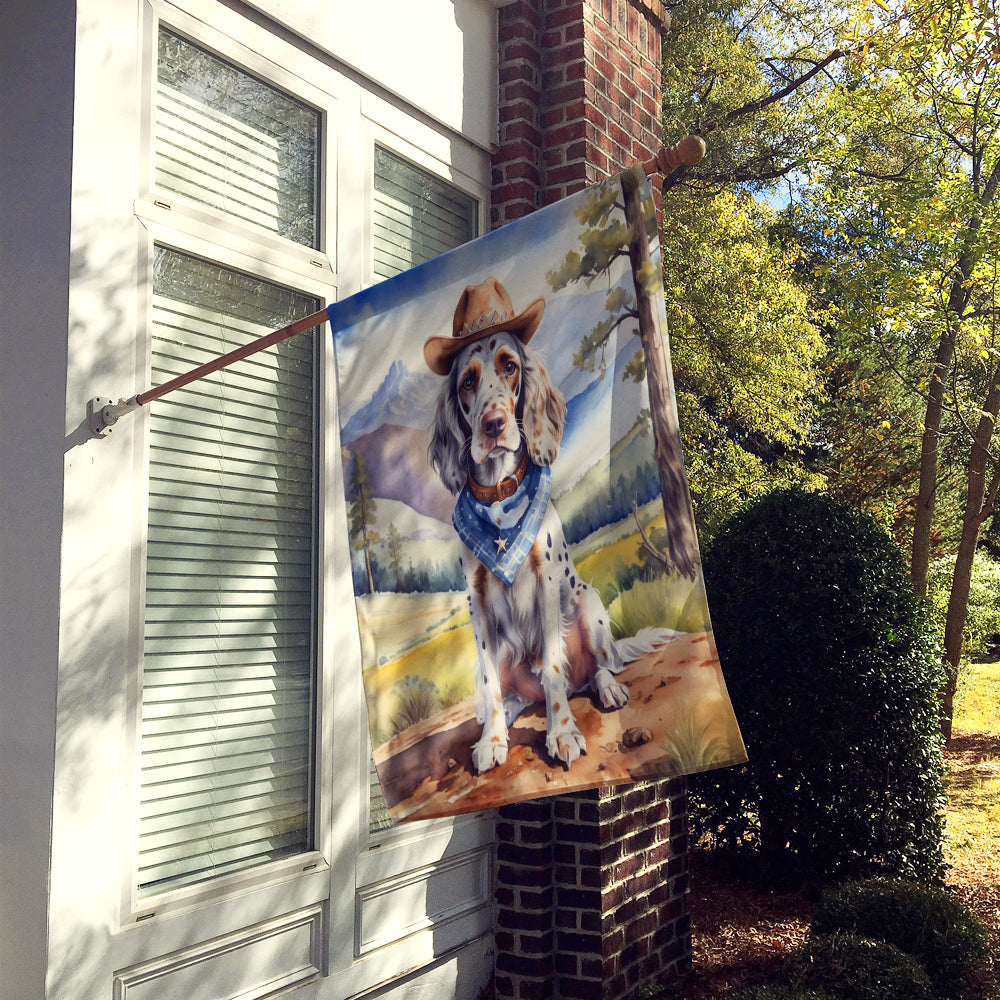 English Setter Cowboy Welcome House Flag