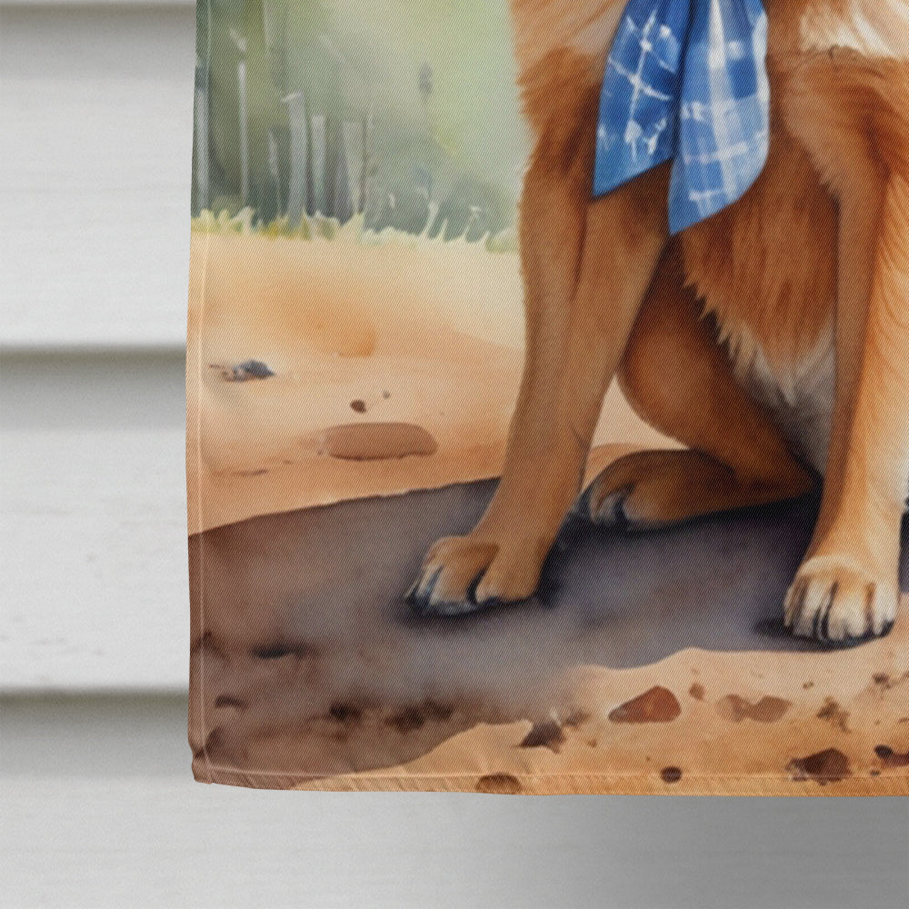 Finnish Spitz Cowboy Welcome House Flag