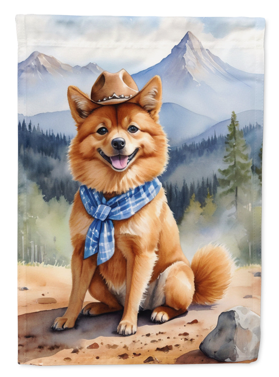 Buy this Finnish Spitz Cowboy Welcome Garden Flag