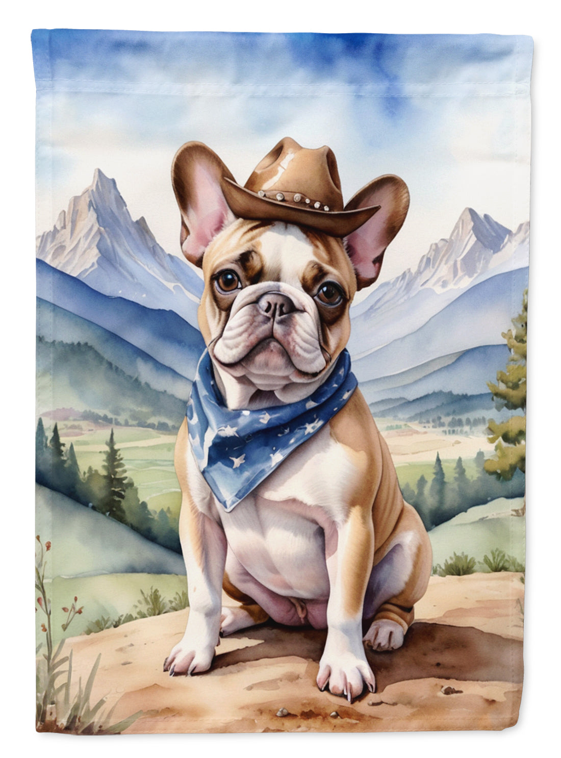 Buy this French Bulldog Cowboy Welcome House Flag