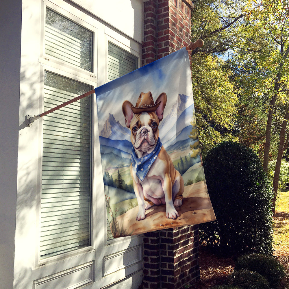 French Bulldog Cowboy Welcome House Flag