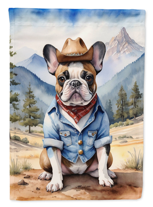 Buy this French Bulldog Cowboy Welcome House Flag