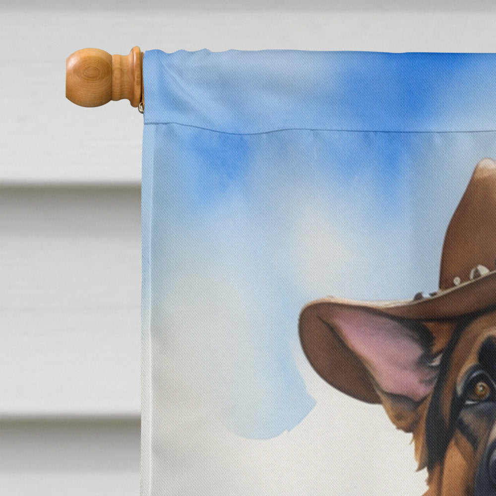 German Shepherd Cowboy Welcome House Flag