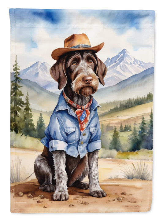 Buy this German Wirehaired Pointer Cowboy Welcome Garden Flag