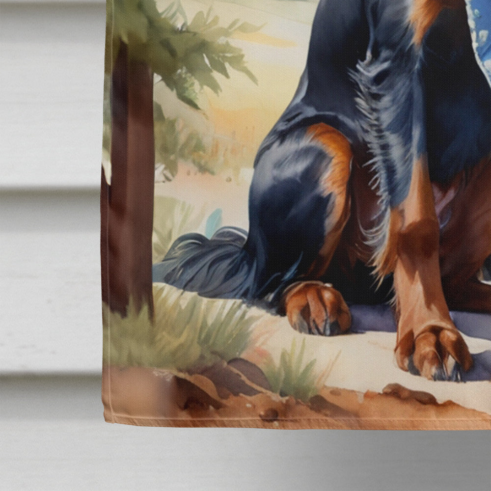 Gordon Setter Cowboy Welcome House Flag