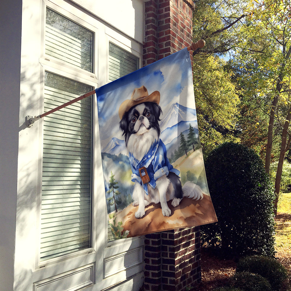 Japanese Chin Cowboy Welcome House Flag