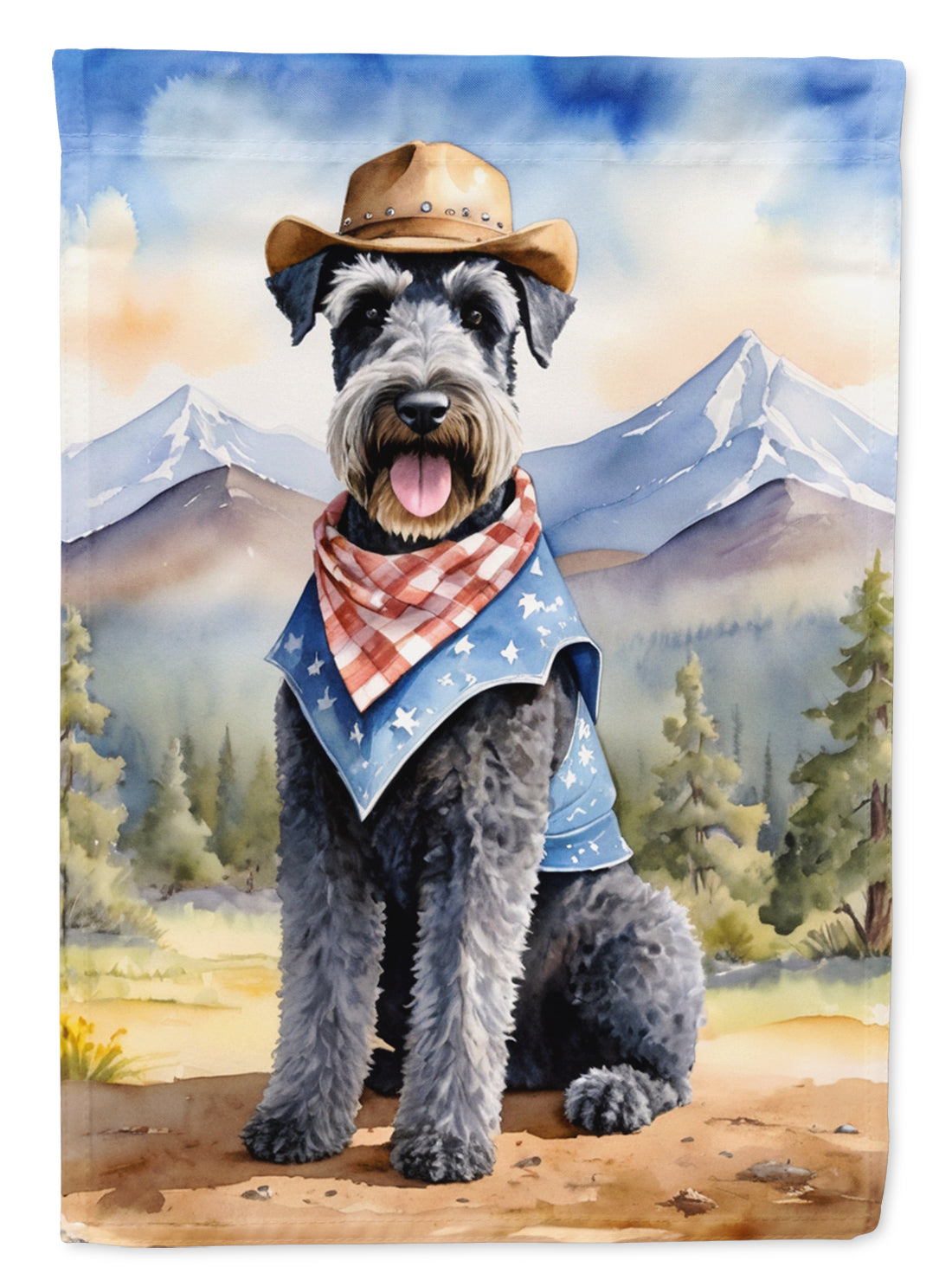 Buy this Kerry Blue Terrier Cowboy Welcome Garden Flag