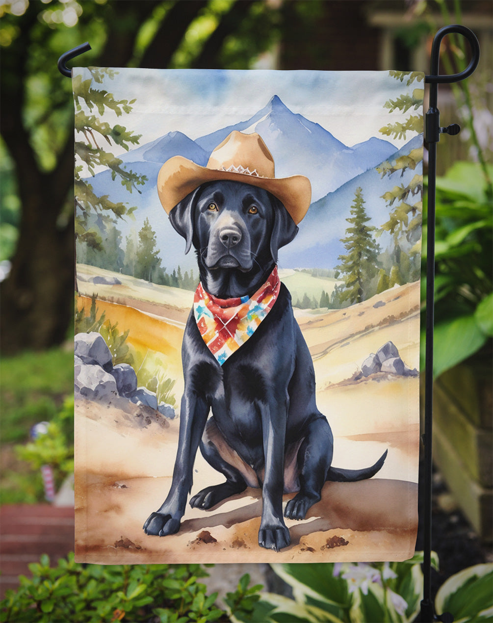 Labrador Retriever Cowboy Welcome Garden Flag