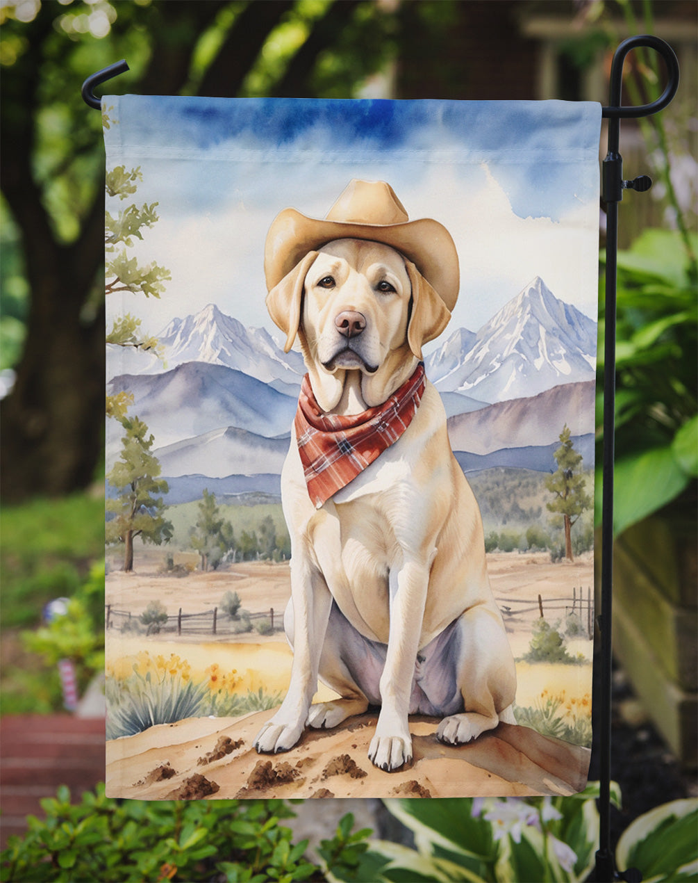 Labrador Retriever Cowboy Welcome Garden Flag