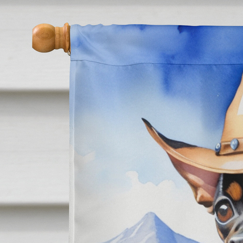 Miniature Pinscher Cowboy Welcome House Flag