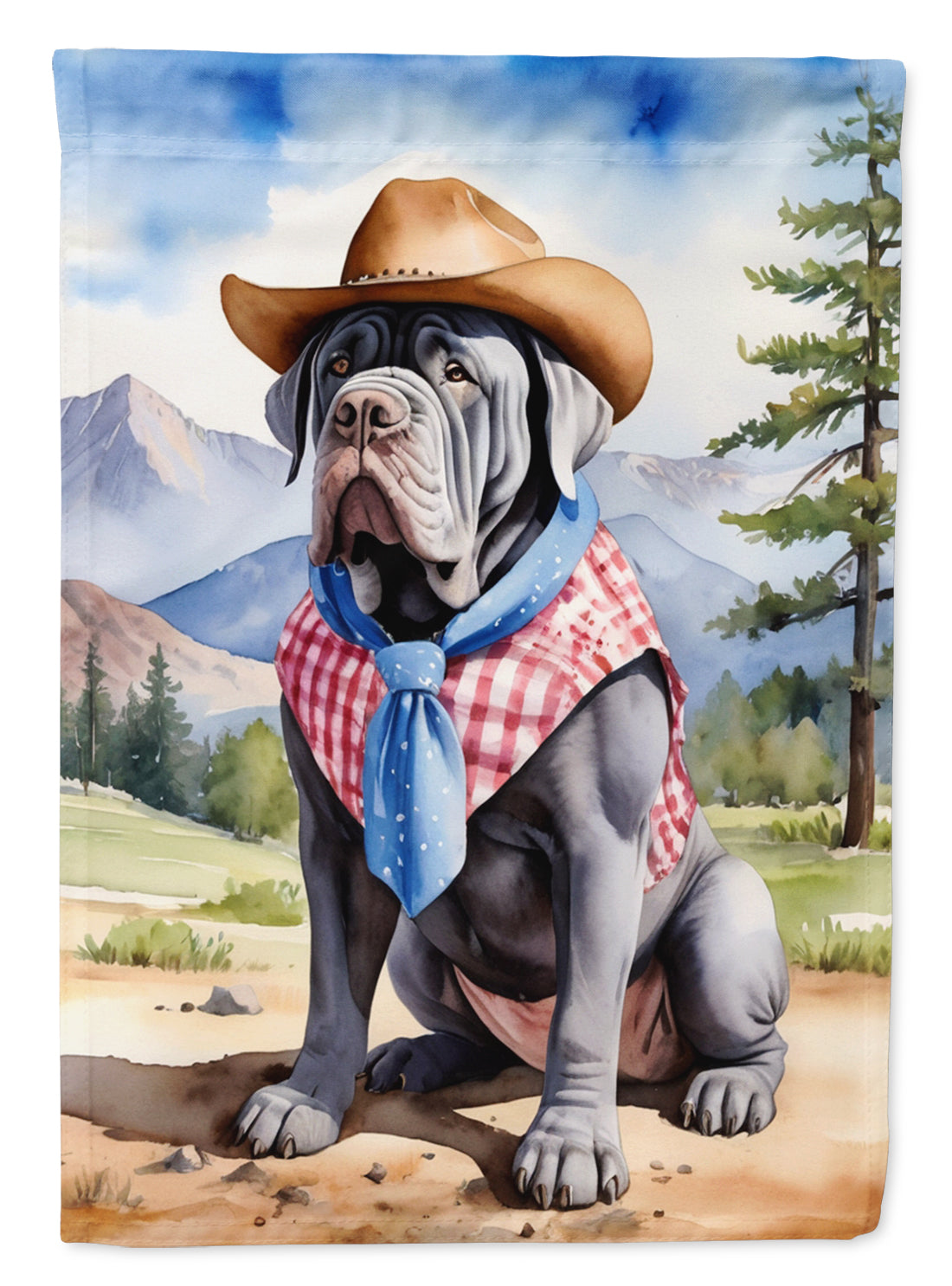 Buy this Neapolitan Mastiff Cowboy Welcome House Flag