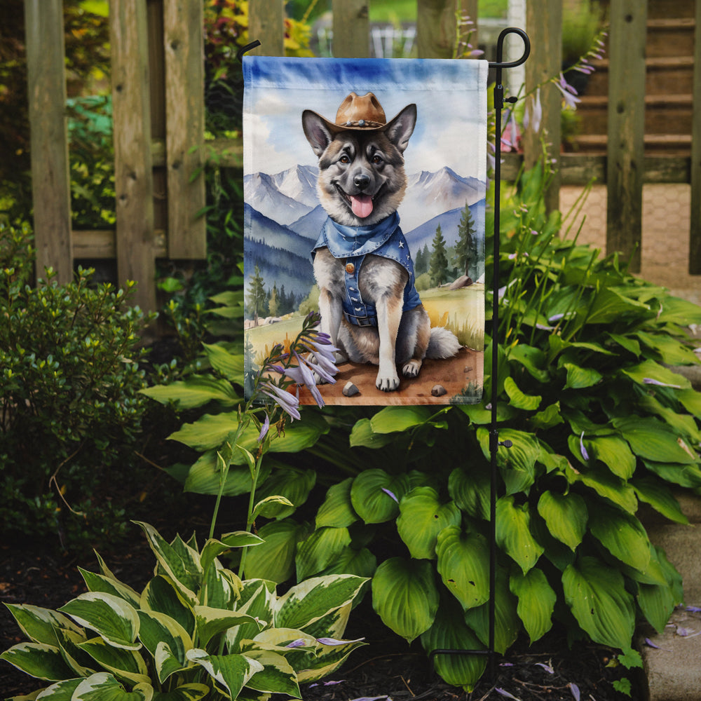 Norwegian Elkhound Cowboy Welcome Garden Flag