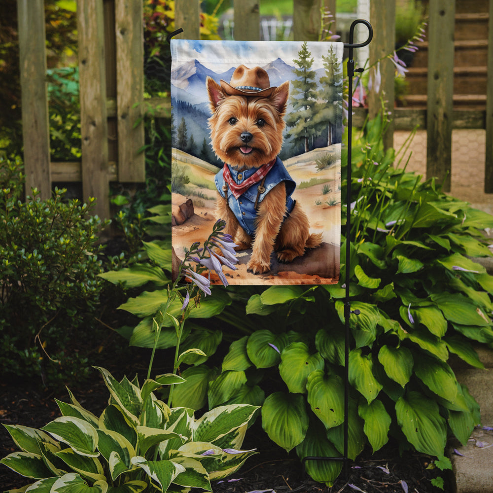 Norwich Terrier Cowboy Welcome Garden Flag