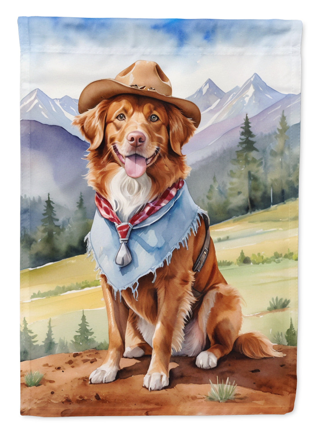 Buy this Nova Scotia Duck Tolling Retriever Cowboy Welcome House Flag