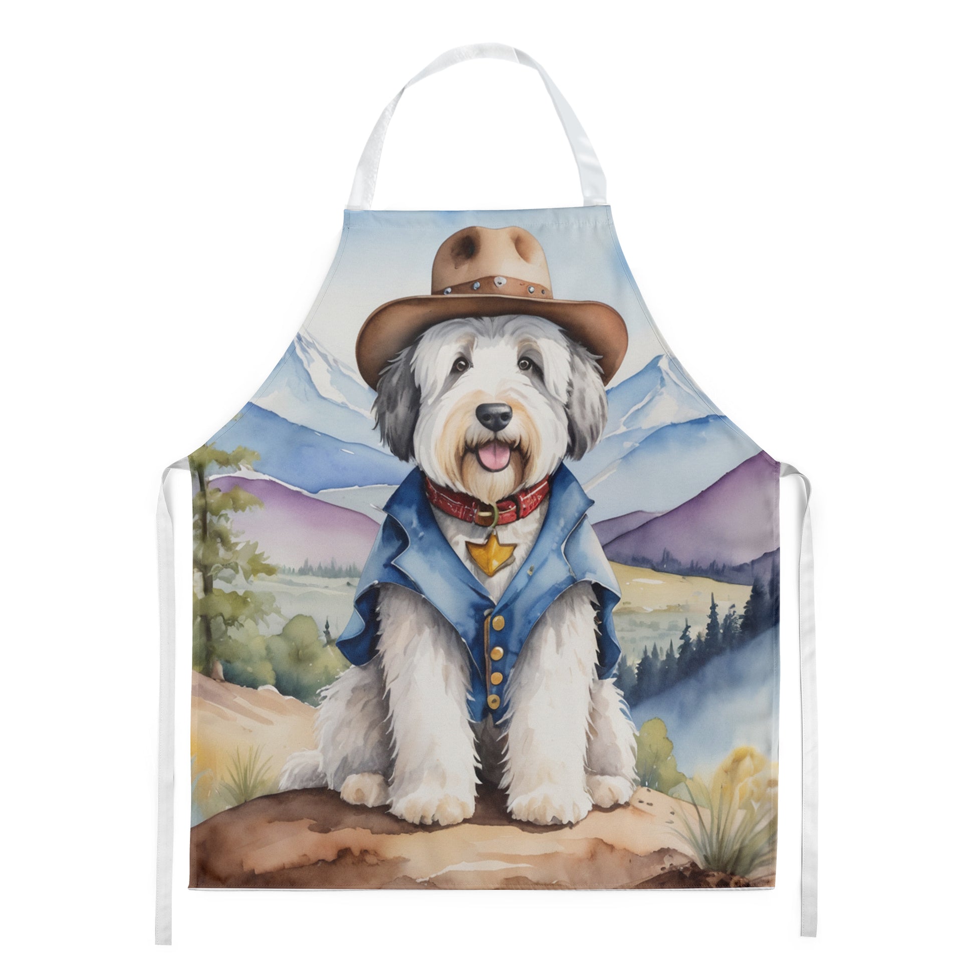 Buy this Old English Sheepdog Cowboy Welcome Apron