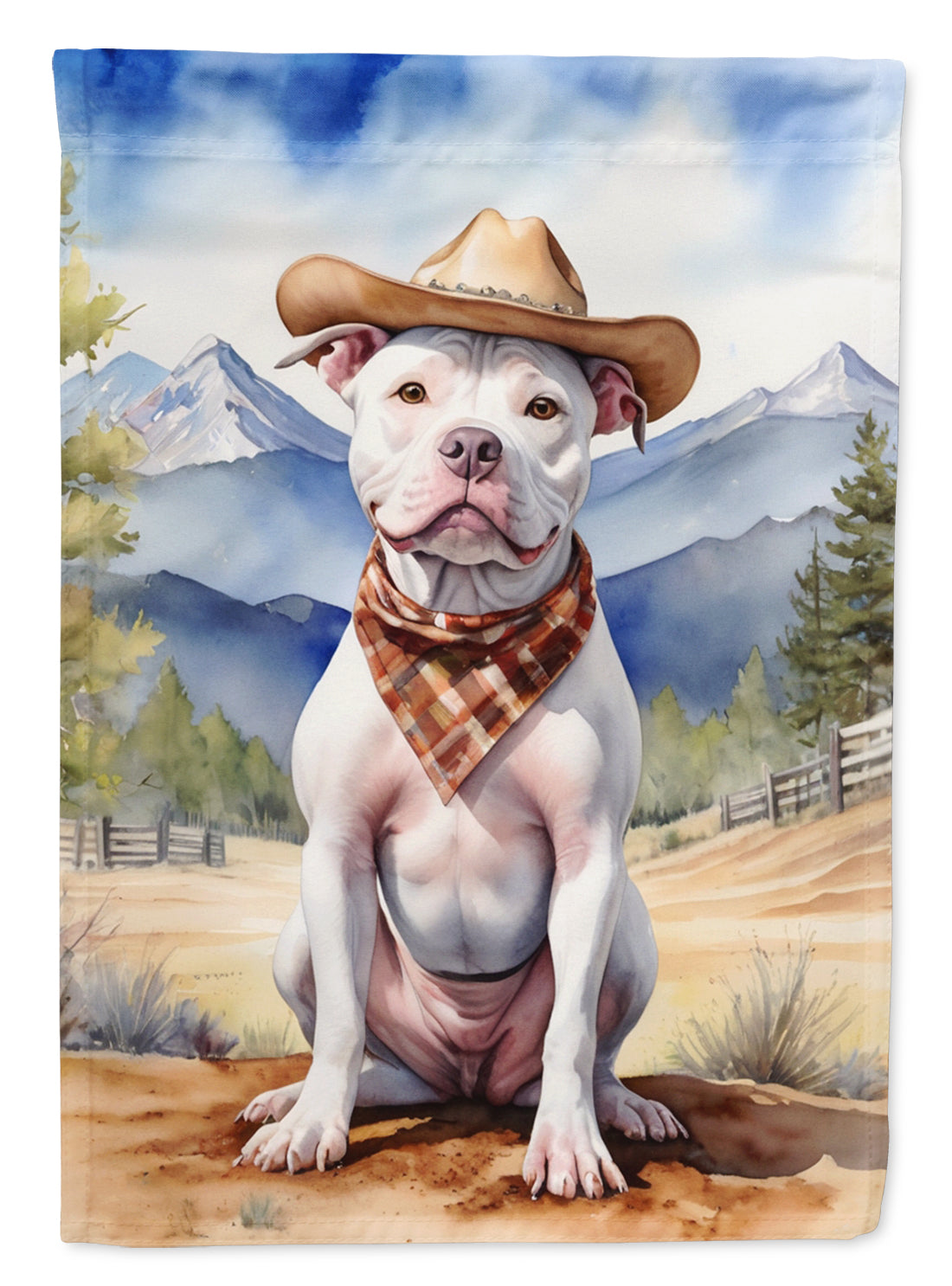 Buy this Pit Bull Terrier Cowboy Welcome House Flag