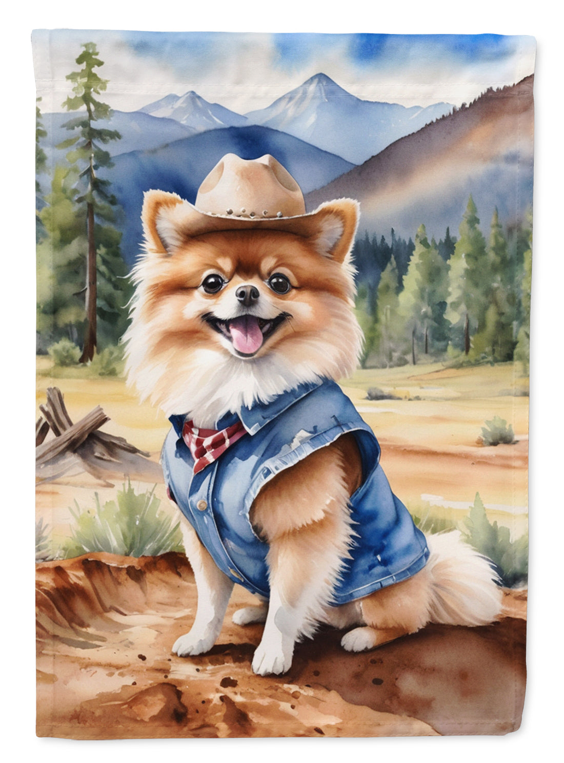 Buy this Pomeranian Cowboy Welcome House Flag