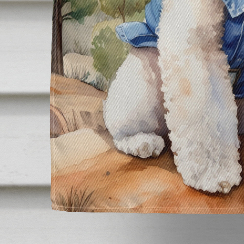 Poodle Cowboy Welcome House Flag