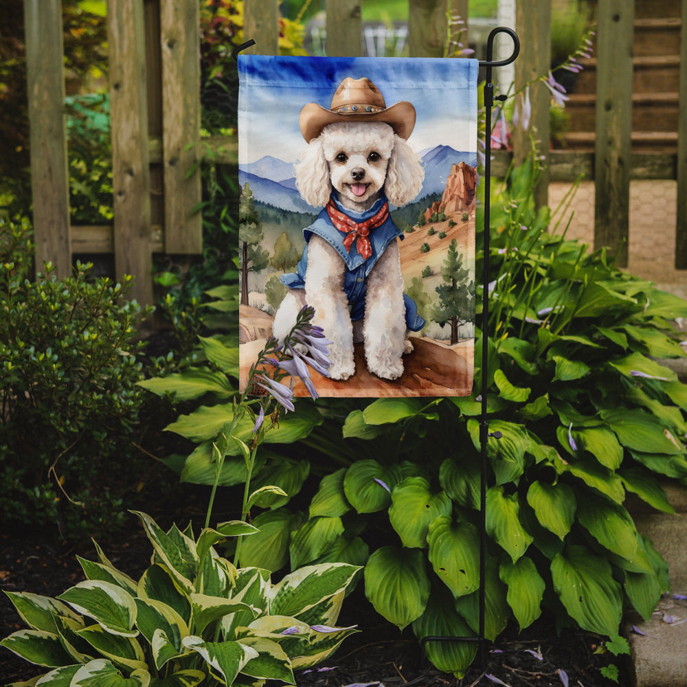 Poodle Cowboy Welcome Garden Flag
