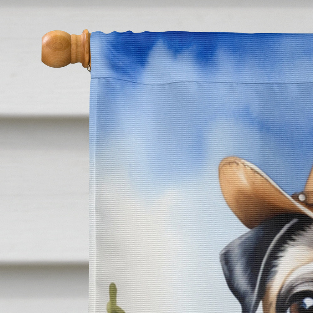 Pug Cowboy Welcome House Flag