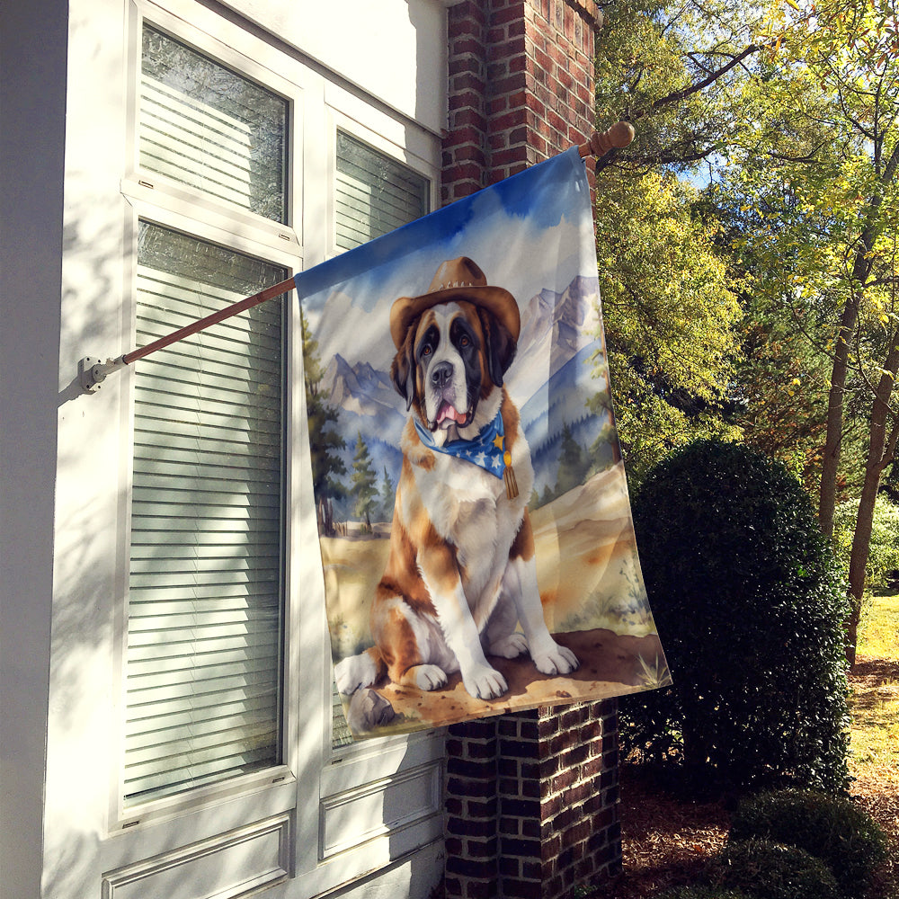 Saint Bernard Cowboy Welcome House Flag