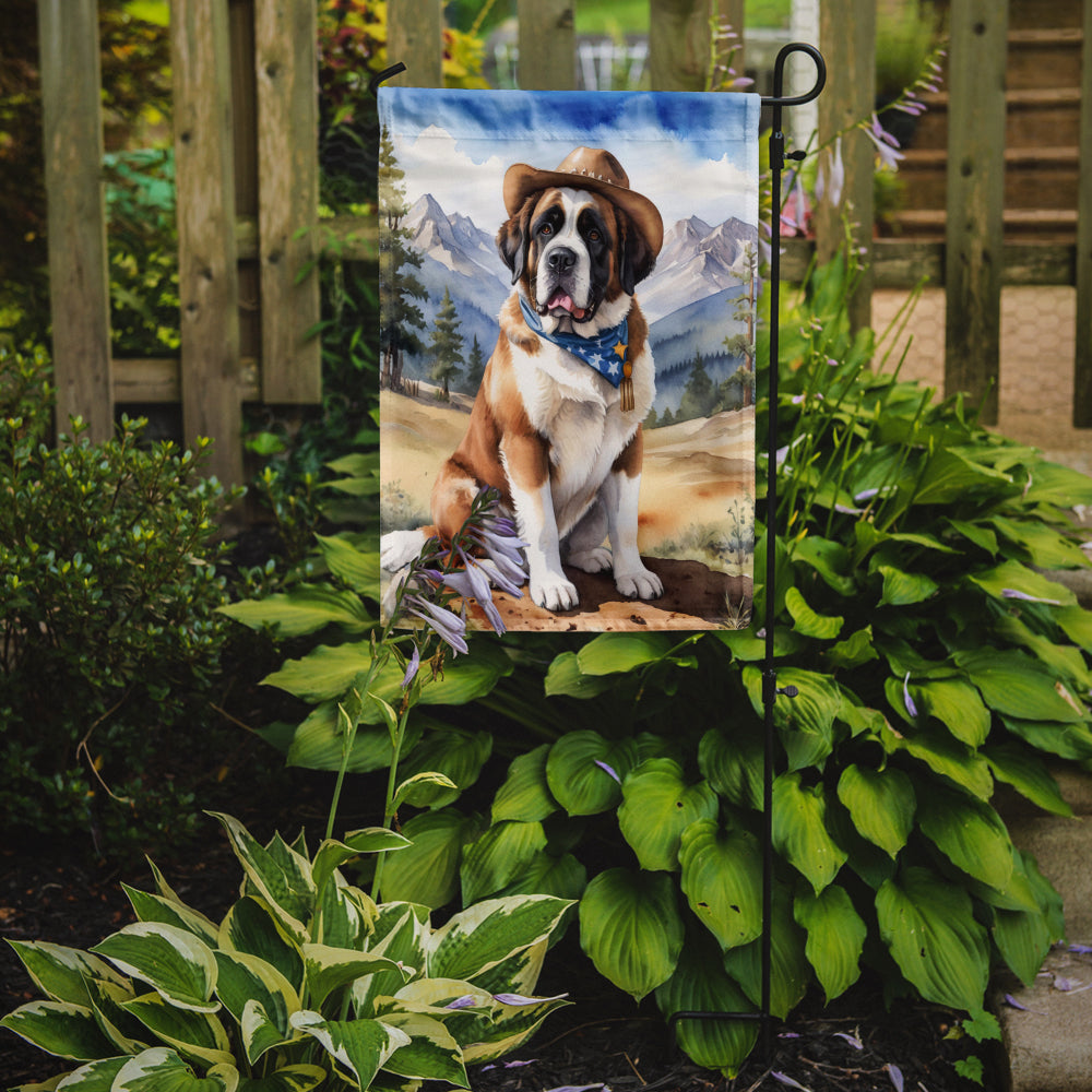 Saint Bernard Cowboy Welcome Garden Flag