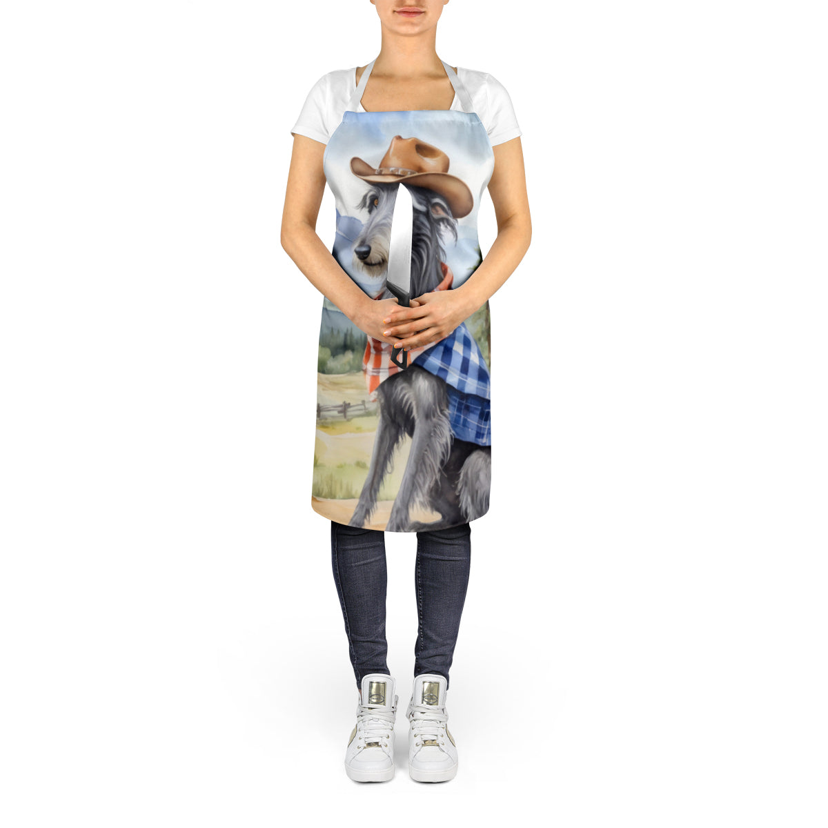 Scottish Deerhound Cowboy Welcome Apron