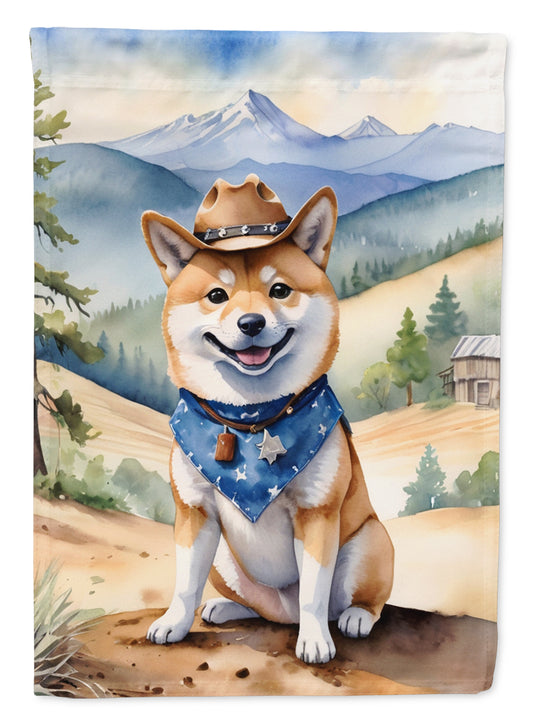 Buy this Shiba Inu Cowboy Welcome House Flag