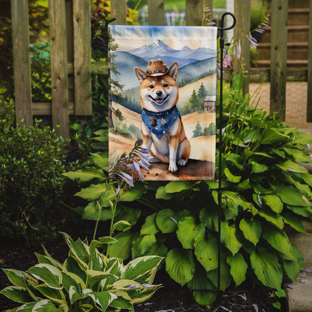 Shiba Inu Cowboy Welcome Garden Flag