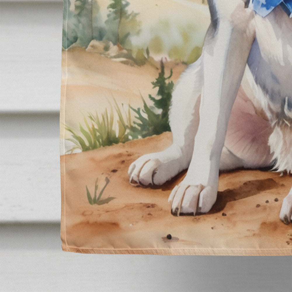 Siberian Husky Cowboy Welcome House Flag