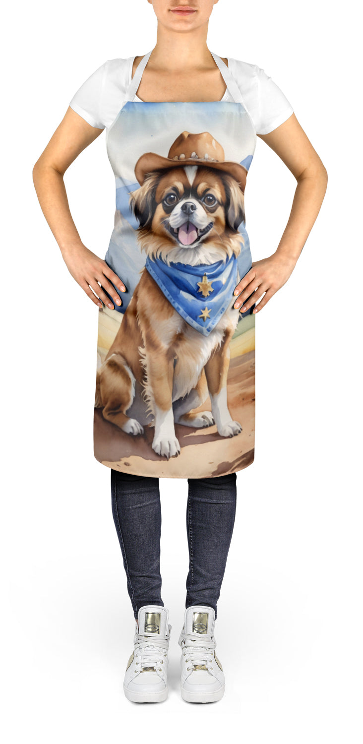 Tibetan Spaniel Cowboy Welcome Apron