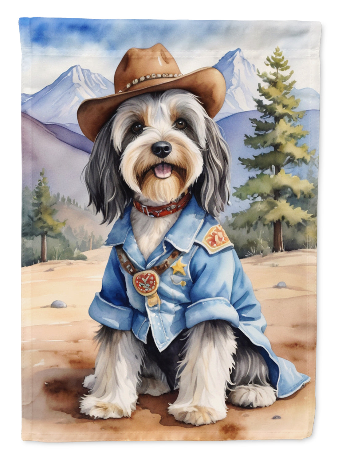 Buy this Tibetan Terrier Cowboy Welcome Garden Flag