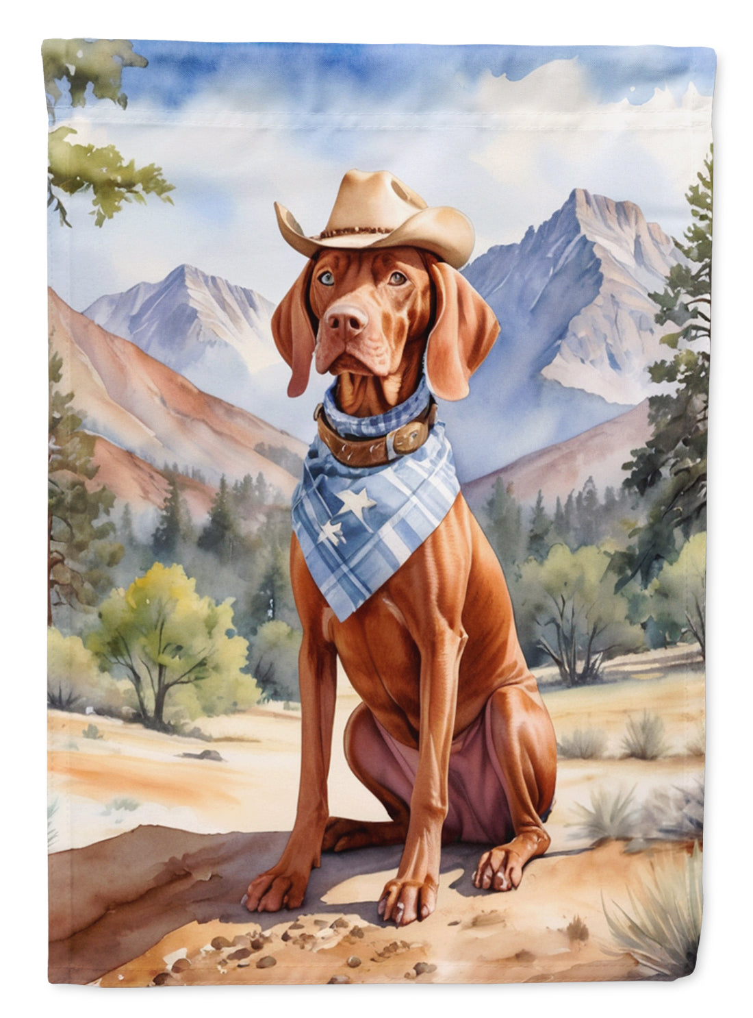 Buy this Vizsla Cowboy Welcome House Flag