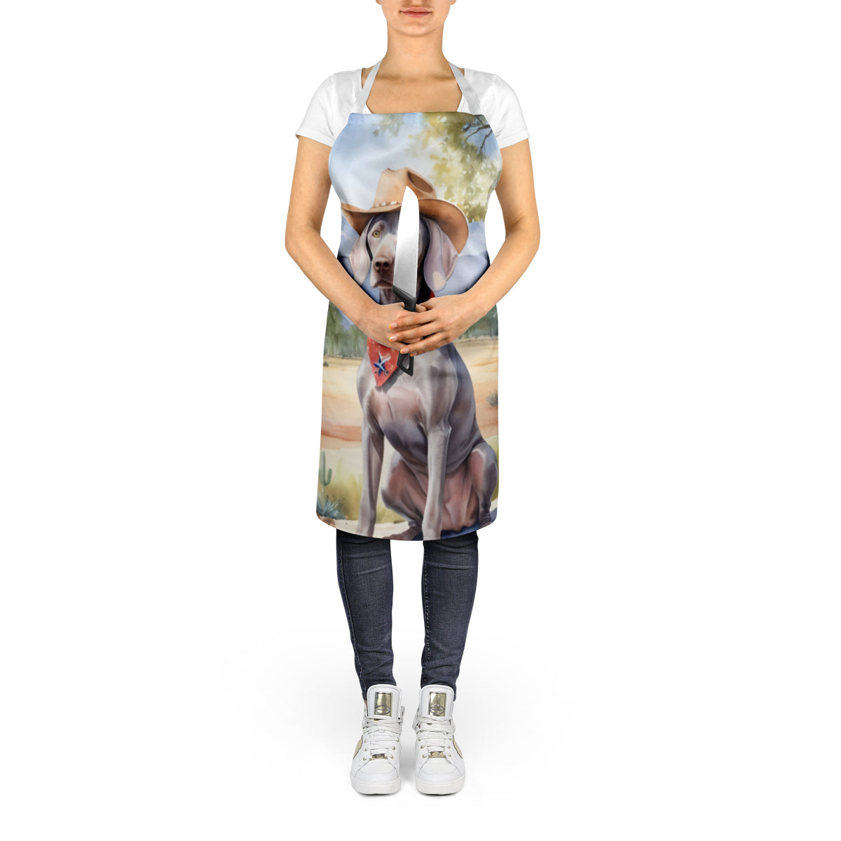 Weimaraner Cowboy Welcome Apron