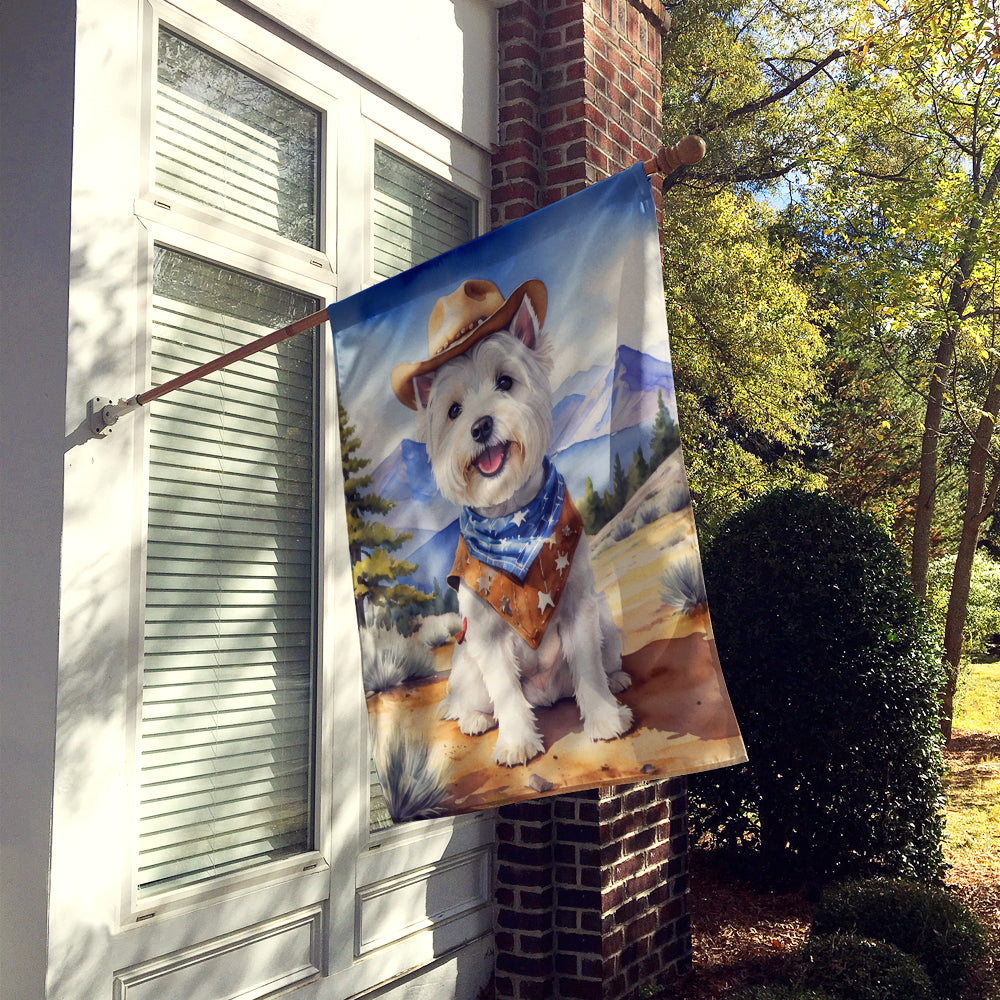 Westie Cowboy Welcome House Flag