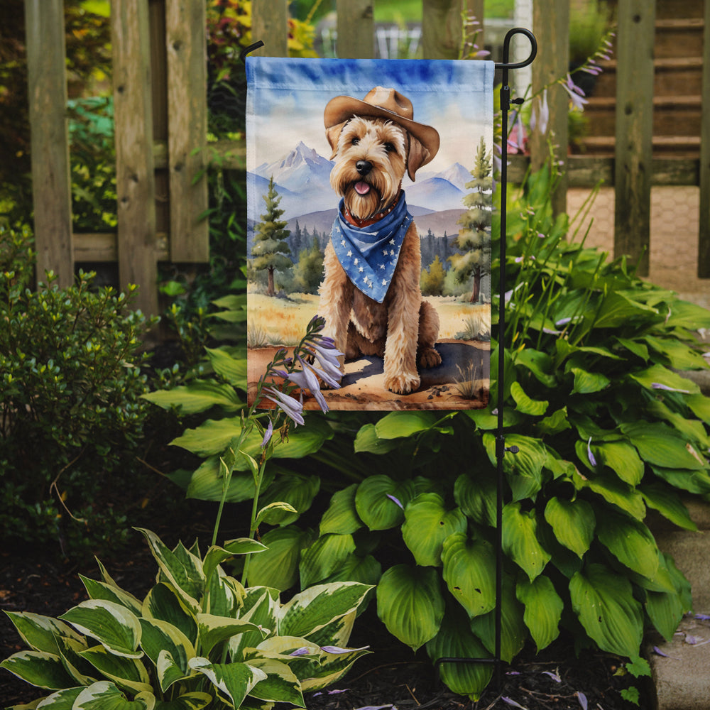 Wheaten Terrier Cowboy Welcome Garden Flag